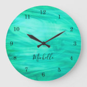 モダン緑 ラージ壁時計 (正面)