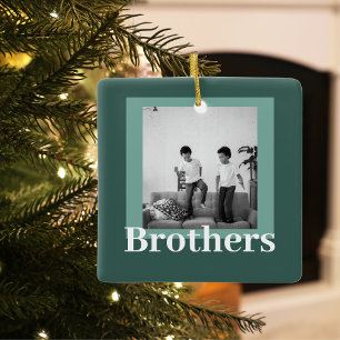 モダン緑 写真 Brothersギフト セラミックオーナメント