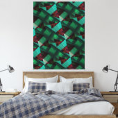 -モダン緑 – 茶色 – 非常に良い キャンバスプリント (インサイチュ (寝室))