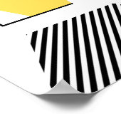 モダン緑、黒、黄色のシェイプ抽象芸術アート ポスター (角)