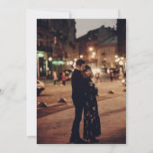 モダン線とモノグラム白QRコードと写真 セーブザデート (裏面)