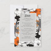 モダン線アート結婚フローラ詳細 出欠カード (正面)