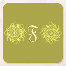 モダン線シンプルストライプフローラモノグラム名