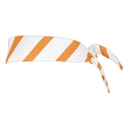 モダン線ストライプ模様オレンジ色の白かわいい タイヘッドバンド