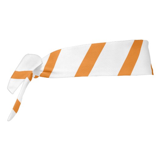 モダン線ストライプ模様オレンジ色の白かわいい タイヘッドバンド (回転270)