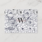 モダン線画手描きフローラガーリーデザイン 名刺 (正面)