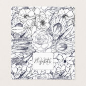 モダン線画手描きフローラガーリーデザイン 名刺 (外部フラット)