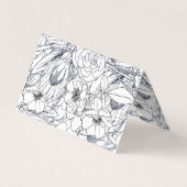 モダン線画手描きフローラガーリーデザイン 名刺 (裏面)