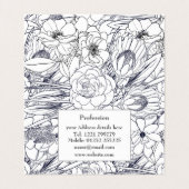 モダン線画手描きフローラガーリーデザイン 名刺 (内部フラット)