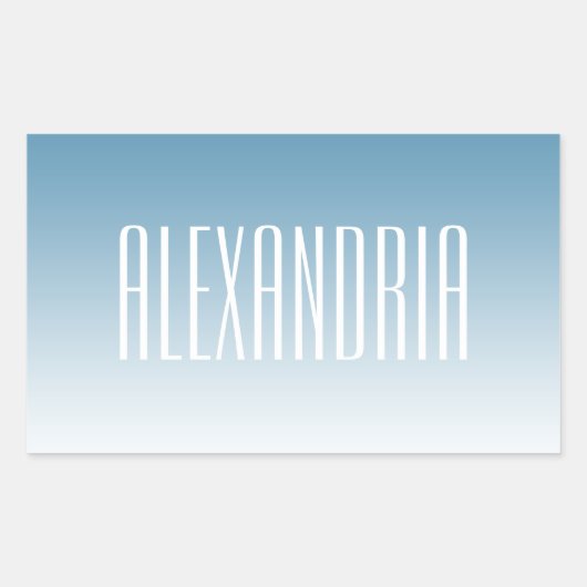 モダン編エレガント集文字とグラデーション色 長方形シール (正面)