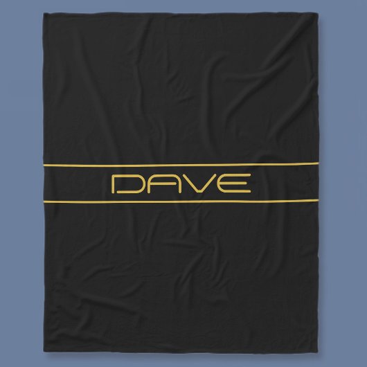 モダン編スタイリッシュ集金ゴールド文字とストライプ フリースブランケット