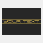 モダン編スタイリッシュ集金ゴールド文字とストライプ ラッピングペーパーシート (正面2)