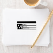 モダン編集可能な幾何学模様の白黒のアドレス ラベル (インサイチュ)