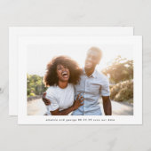 モダン編集可能シンプル文字写真QRコー結婚ド セーブザデート (正面/裏面)