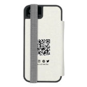 モダン編集可能ロゴ | qrコードおよび文字 incipio iPhoneウォレットケース (フォリオ裏面)