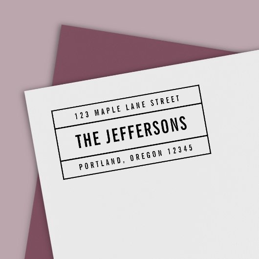 モダン縁どはっきりしたファミリ名差出人住所 セルフインキングスタンプ