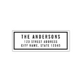 モダン縁どはっきりしたファミリ名差出人住所 セルフインキングスタンプ (デザイン)