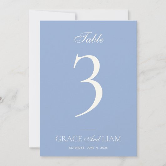 モダン縁どエレガ結婚ンスのテーブル番号 招待状 (正面)