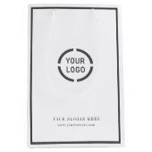 モダン縁どカスタムのロゴ ミディアムペーパーバッグ (正面)