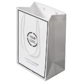 モダン縁どカスタムのロゴ ミディアムペーパーバッグ (裏面アングル)