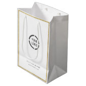 モダン縁どカスタム金ゴールドロゴ ミディアムペーパーバッグ (正面アングル)