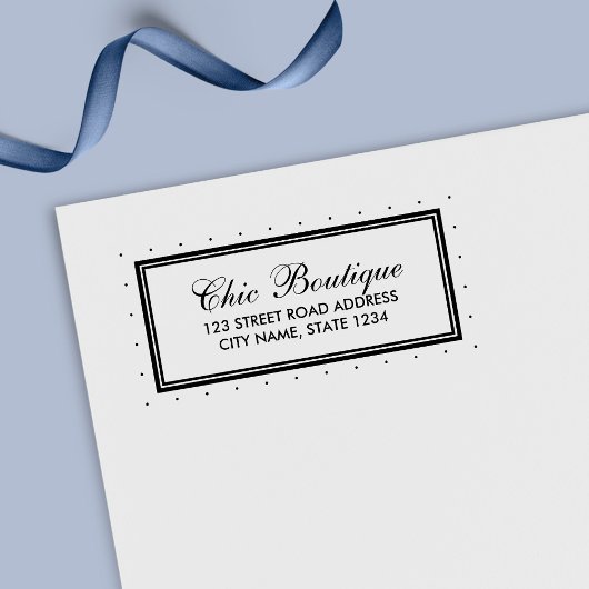 モダン縁どクラシック水玉模様住所 セルフインキングスタンプ