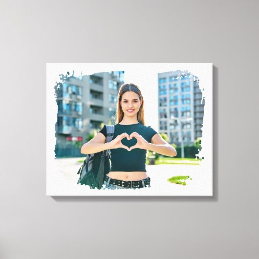 モダン縁どグランジ写真 キャンバスプリント (正面)