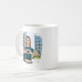 モダン縁どグランジ写真 コーヒーマグカップ (正面左)