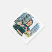 モダン縁どグランジ写真 スタンダードカクテルナプキン (角)