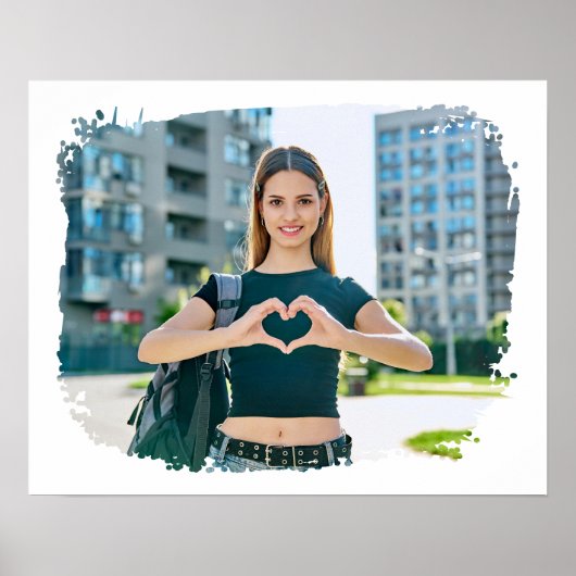 モダン縁どグランジ写真 ポスター (正面)