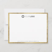 モダン縁どシンプル金ゴールドパーソナライズされた文具 サンキューカード (正面)