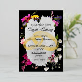 モダン縁どスタイリッシュ 箔招待状 (立ち正面)