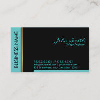 モダン縁どティール(緑がかった色)教授名刺