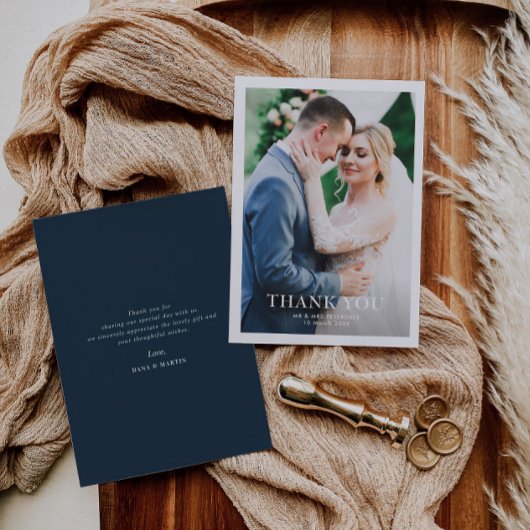 モダン縁どパーソナライズされた結婚s サンキューカード