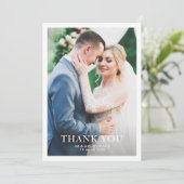 モダン縁どパーソナライズされた結婚s サンキューカード (スタンド正面)