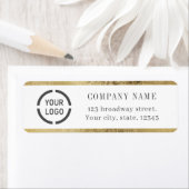 モダン縁どフェイク金ゴールドロゴ差出人住所ラベル ラベル (インサイチュ)