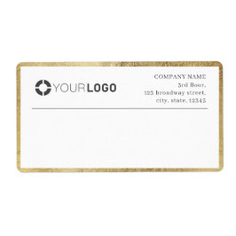 モダン縁どフェイク金ゴールドロゴ差出人住所ラベル ラベル