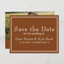 モダン縁どミニマルなブラウン写真日付を保存