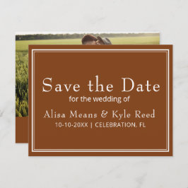 モダン縁どミニマルなブラウン写真日付を保存