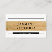 モダン縁どミニマル木材バンド黒 名刺 (正面)