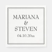 モダン縁どミニマル白黒ナプキン スタンダードランチョンナプキン (正面)