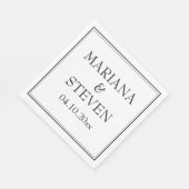 モダン縁どミニマル白黒ナプキン スタンダードランチョンナプキン (角)