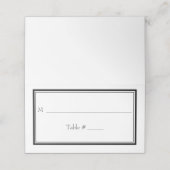 モダン縁どミニマル白黒結婚ズ プレイスカード (外部開封)