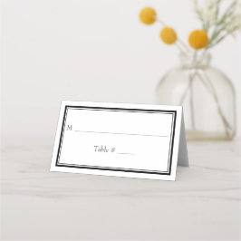 モダン縁どミニマル白黒結婚ズ プレイスカード