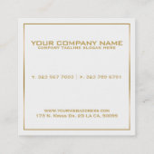 モダン縁どミニマル金ゴールド スクエア名刺 (裏面)