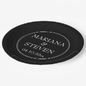 モダン縁どミニマル黒 ペーパープレート (アングル)