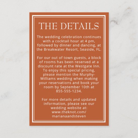 モダン縁どミニマルTerracottaエンクロージャカード エンクロージャーカード (正面)