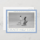 モダン縁ど救エレガンス写真日付はがき 案内ポストカード (正面/裏面)