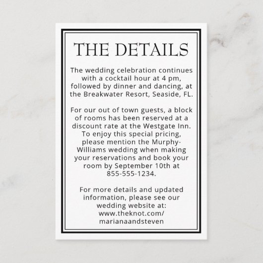 モダン縁ど白黒 エンクロージャーカード (正面)