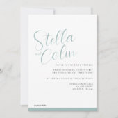 モダン縁ど結婚エレガントSeafoamGreen's シンプル Green 招待状 (正面)